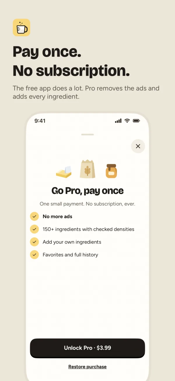 Smidgen Pro: pay once, no subscription